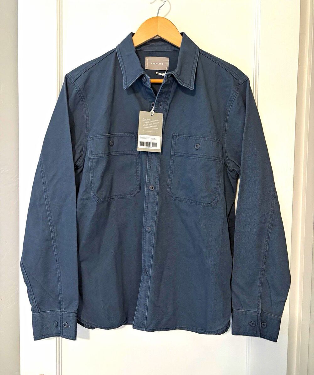 NWT Everlane Heavyweight Overshirt M Dark Gray Cotton Twill Shirt Jacket Shacket